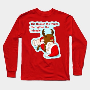 Thicker Santa - thicker the thighs the tighter the triangle - Christmas gift for grapplers Long Sleeve T-Shirt